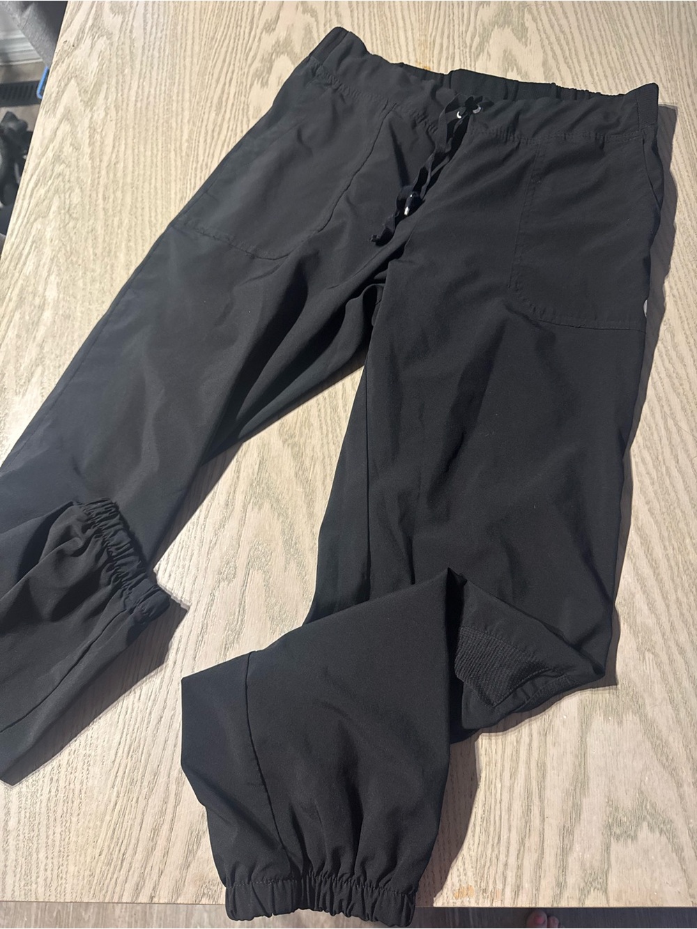Woman’s Black Elastic-Waist Jogger Pants